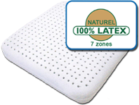 Oreiller 60 x 60 cm en latex naturel fabriqué par Vosges Literie