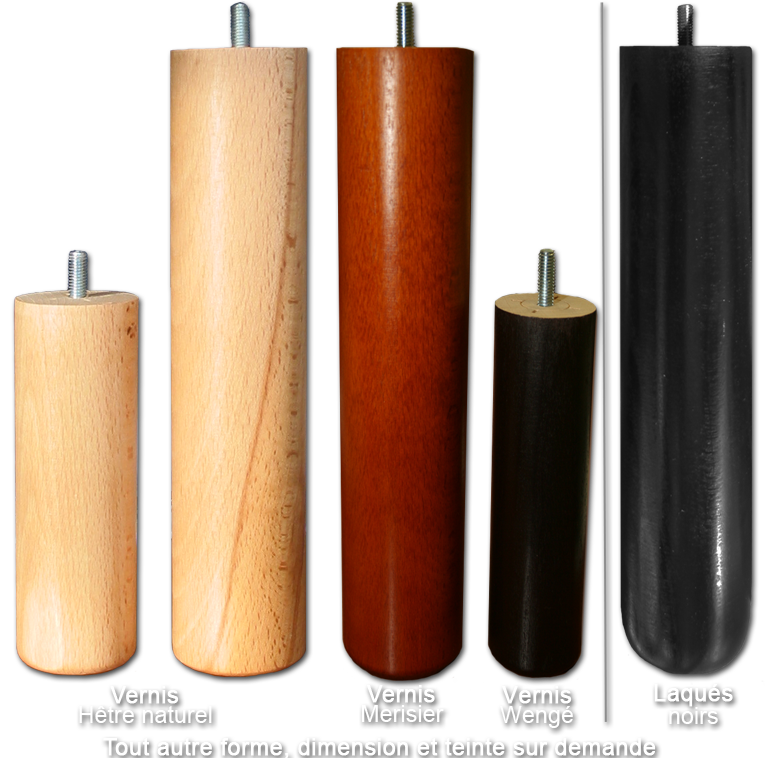 Une partie de la gamme de pieds distribué par Vosges Literie Une partie de la gamme de pieds distribué par Vosges Literie